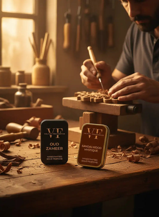 Sandalwood Mystique and Oud Zameer - Set Of 2 Solid Perfumes For Men
