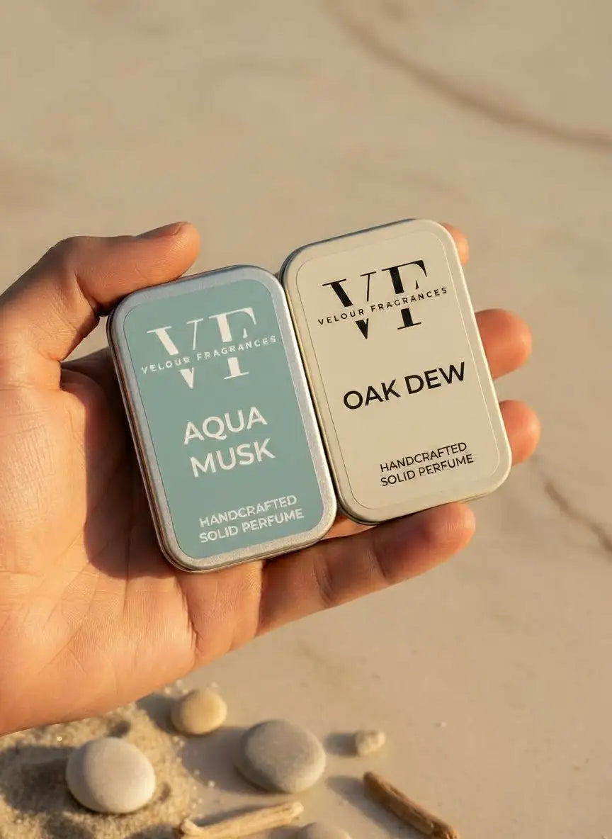 Velour Aqua Musk and Oak Dew - Set Of 2 Solid Perfumes For Men